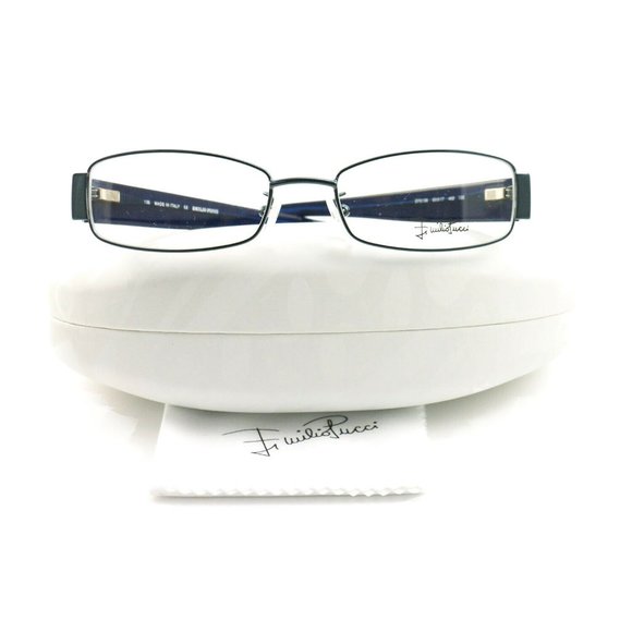 Emilio Pucci Womens Eyeglasses EP2136 462 Blue 50 17 135  Emilio Pucci Rectangle Women Blue Metal Frame